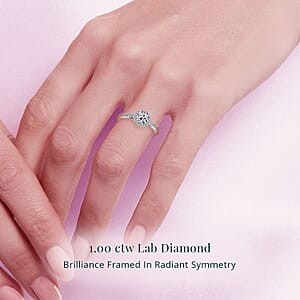 SGL Certified Luxuriant Lab Grown Diamond G-H VS 1.00 ctw Halo Ring in 950 Platinum (Size 11.0) 4.05 Grams