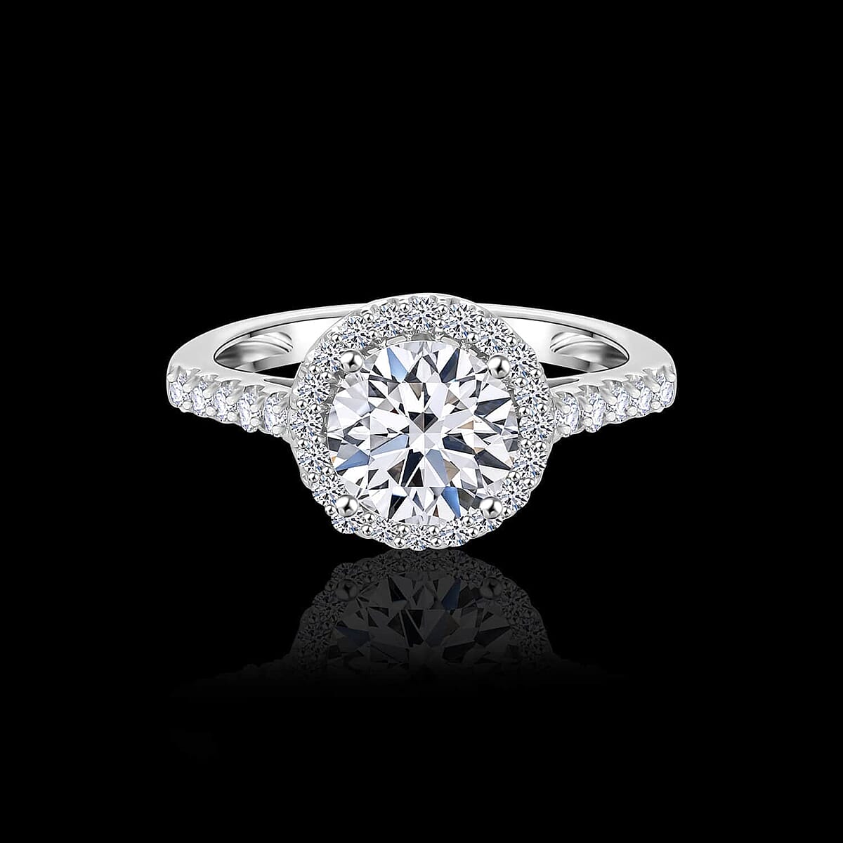 SGL Certified Luxuriant Lab Grown Diamond G-H VS 1.00 ctw Halo Ring in 950 Platinum (Size 7.5) 4.05 Grams image number 1