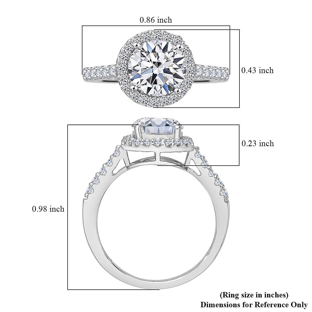 SGL Certified Luxuriant Lab Grown Diamond G-H VS 1.00 ctw Halo Ring in 950 Platinum (Size 7.5) 4.05 Grams image number 5