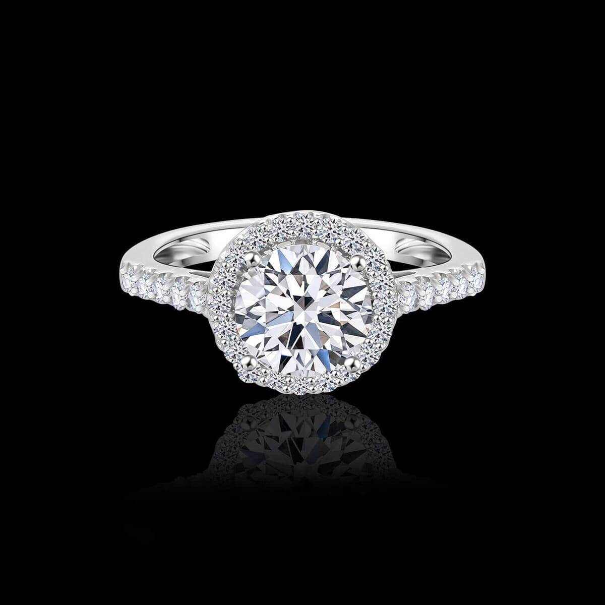 SGL Certified Luxuriant Lab Grown Diamond G-H VS 1.00 ctw Halo Ring in 950 Platinum (Size 8.5) 4.05 Grams image number 1