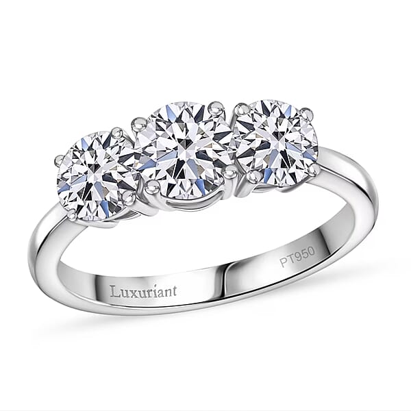 SGL Certified Luxuriant Lab Grown Diamond G-H VS 2.00 ctw Ring in 950 Platinum (Size 10.0) 5 Grams