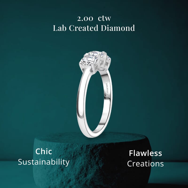 SGL Certified Luxuriant Lab Grown Diamond G-H VS 2.00 ctw Ring in 950 Platinum (Size 10.0) 5 Grams