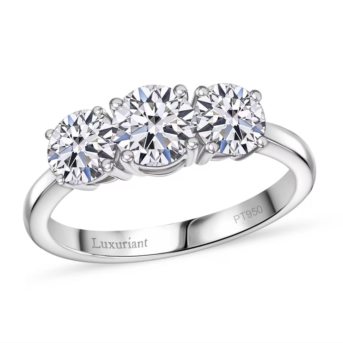 SGL Certified Luxuriant Lab Grown Diamond G-H VS 2.00 ctw Ring in 950 Platinum (Size 7.5) 5 Grams image number 0