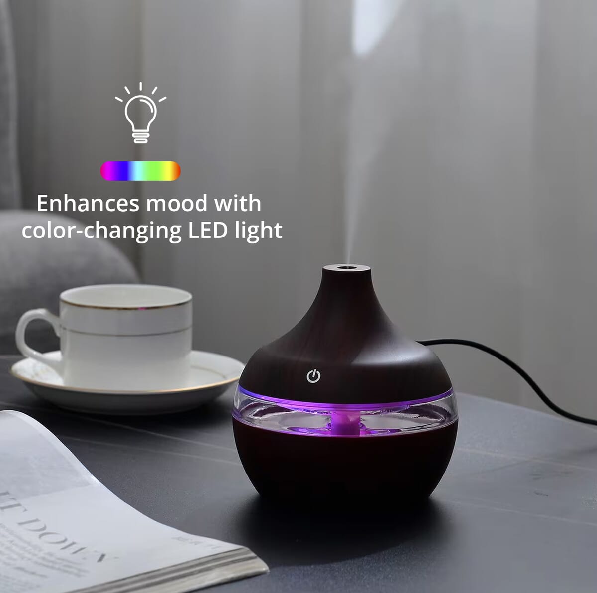 Ankur's Treasure Chest Color Changing LED Light 300ml Aroma Diffuser with 7 Essential Oils image number 6