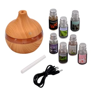 Ankur's Treasure Chest Color Changing LED Light 300ml Aroma Diffuser with 7 Essential Oils
