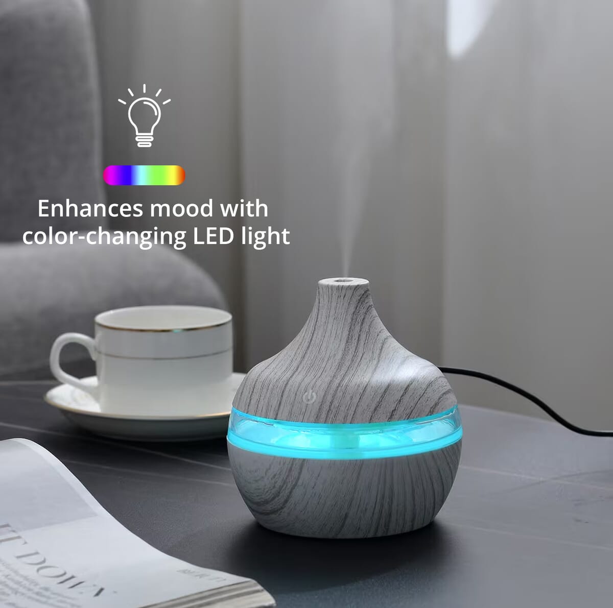 Ankur's Treasure Chest Color Changing LED Light 300ml Aroma Diffuser with 7 Essential Oils image number 6