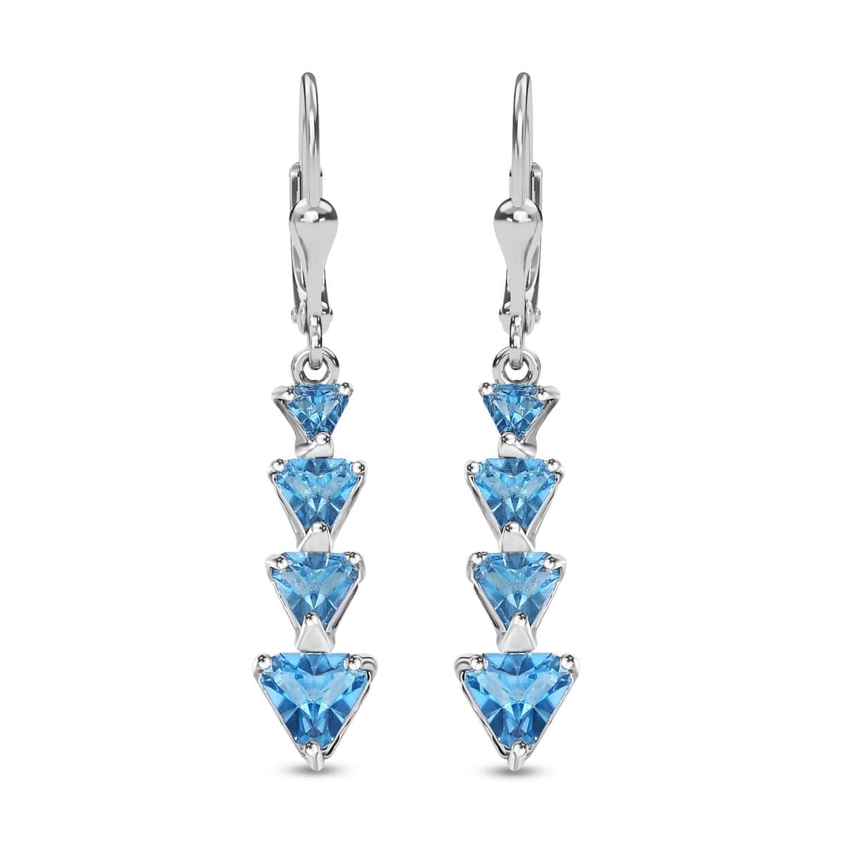 Signity Ice Blue Topaz 2.50 ctw Arrow Earrings in Platinum Over Sterling Silver  image number 0