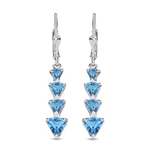 Signity Ice Blue Topaz 2.50 ctw Arrow Earrings in Platinum Over Sterling Silver 