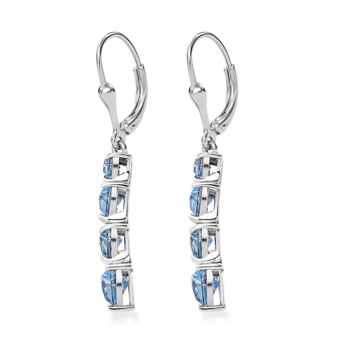 Signity Ice Blue Topaz 2.50 ctw Arrow Earrings in Platinum Over Sterling Silver  image number 3