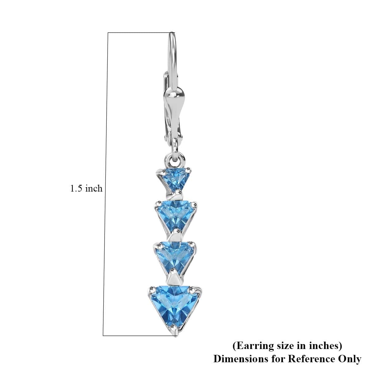 Signity Ice Blue Topaz 2.50 ctw Arrow Earrings in Platinum Over Sterling Silver  image number 5