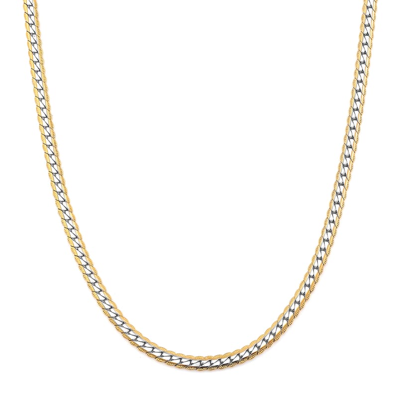 6mm Chain Necklace in Dualtone Stainless Steel 24-26 Inches