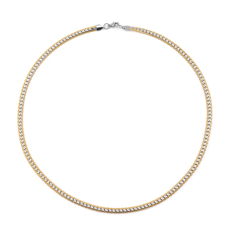 6mm Chain Necklace in Dualtone Stainless Steel 24-26 Inches