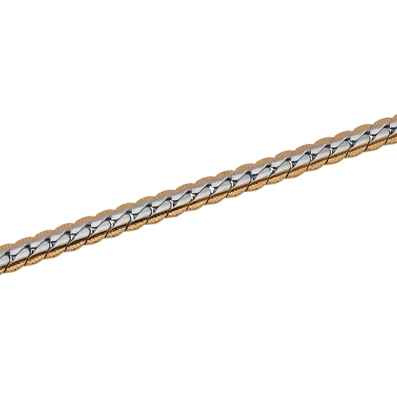 6mm Chain Necklace in Dualtone Stainless Steel 24-26 Inches