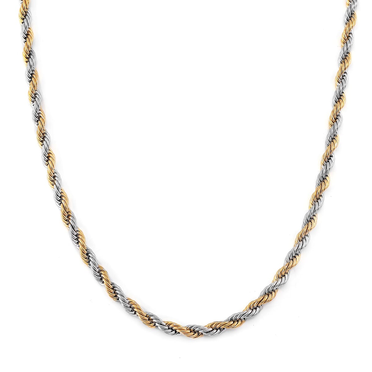 5mm Rope Chain Necklace in Stainless Steel 24-26 Inches image number 0