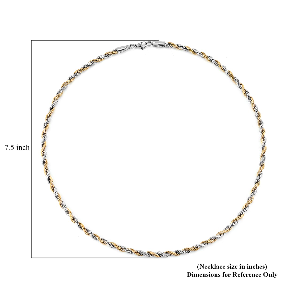 5mm Rope Chain Necklace in Stainless Steel 24-26 Inches image number 5