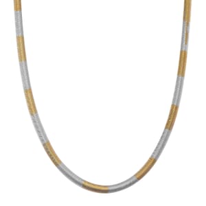 6mm Chain Necklace in ION Plated YG and Stainless Steel 24-26 Inches