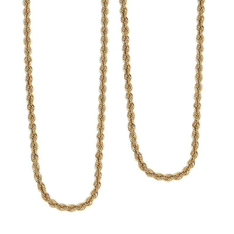 Rope Chain Necklace in 22K Yellow Gold 22 Inches 3.70 Grams