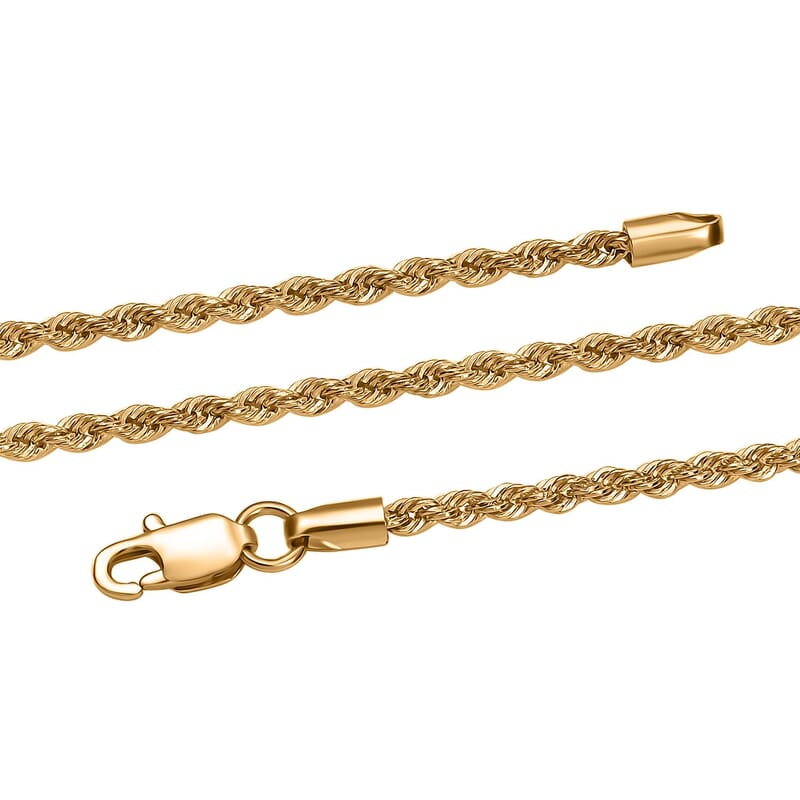 Rope Chain Necklace in 22K Yellow Gold 22 Inches 3.70 Grams
