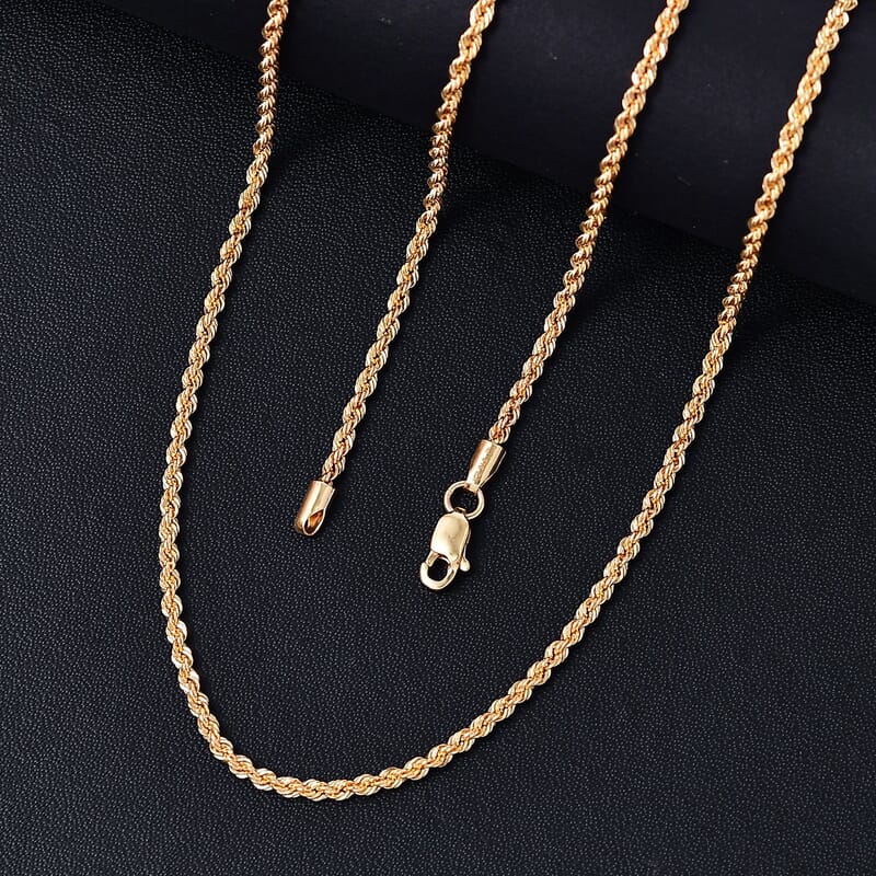 Rope Chain Necklace in 22K Yellow Gold 26 Inches 4.15 Grams