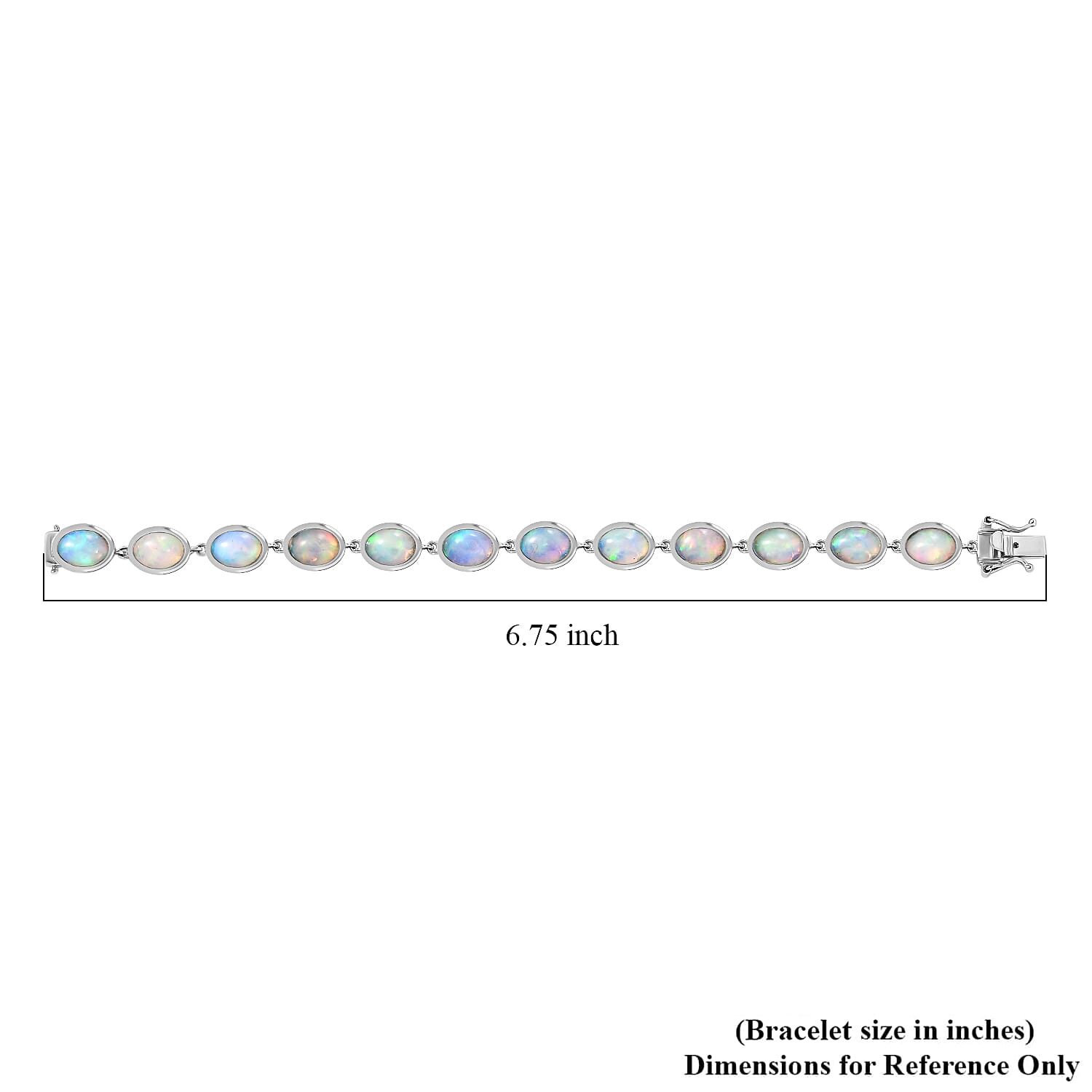 D'Joy Premium Ethiopian Welo Opal 13.30 ctw Dolphin Bracelet in Rhodium Over Sterling Silver (6.50 In)