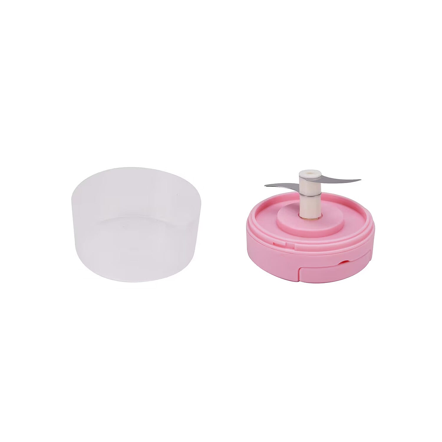 Set of 3 Pink Manual Food Chopper, Vegetable Cutter, Hand Blender Food with Stainless Steel Blade (200, 500, 900ml)