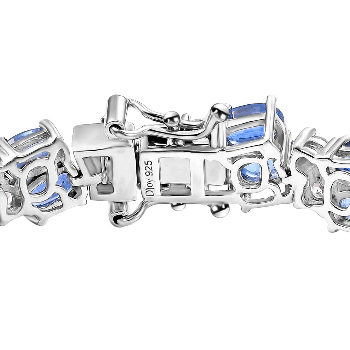 Kashmir Kyanite, White Zircon Bracelet in Rhodium Over Sterling Silver (6.50 In) 15.50 ctw image number 3