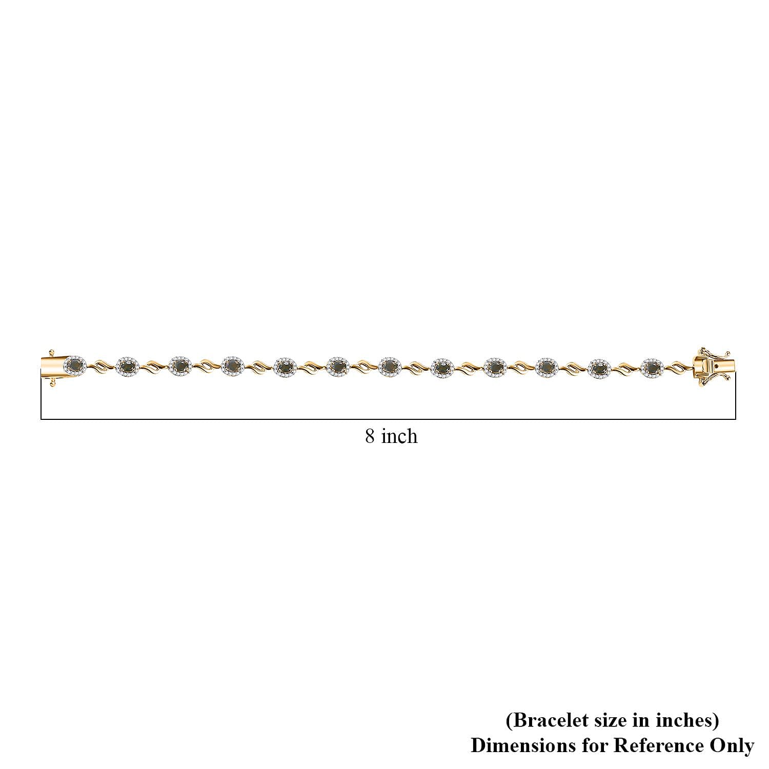 Narsipatnam Alexandrite and White Zircon 2.90 ctw Twilight Harmony Bracelet in 18K Vermeil Yellow Gold Over Sterling Silver (7.25 In)