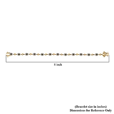 Narsipatnam Alexandrite and White Zircon 2.90 ctw Twilight Harmony Bracelet in 18K Vermeil Yellow Gold Over Sterling Silver (7.25 In)