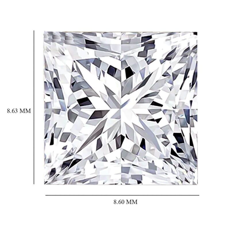 IGI Certified Luxuriant Lab Grown Diamond (G VS2) (Sqr Princess cut 8.5mm) 3.83 ctw