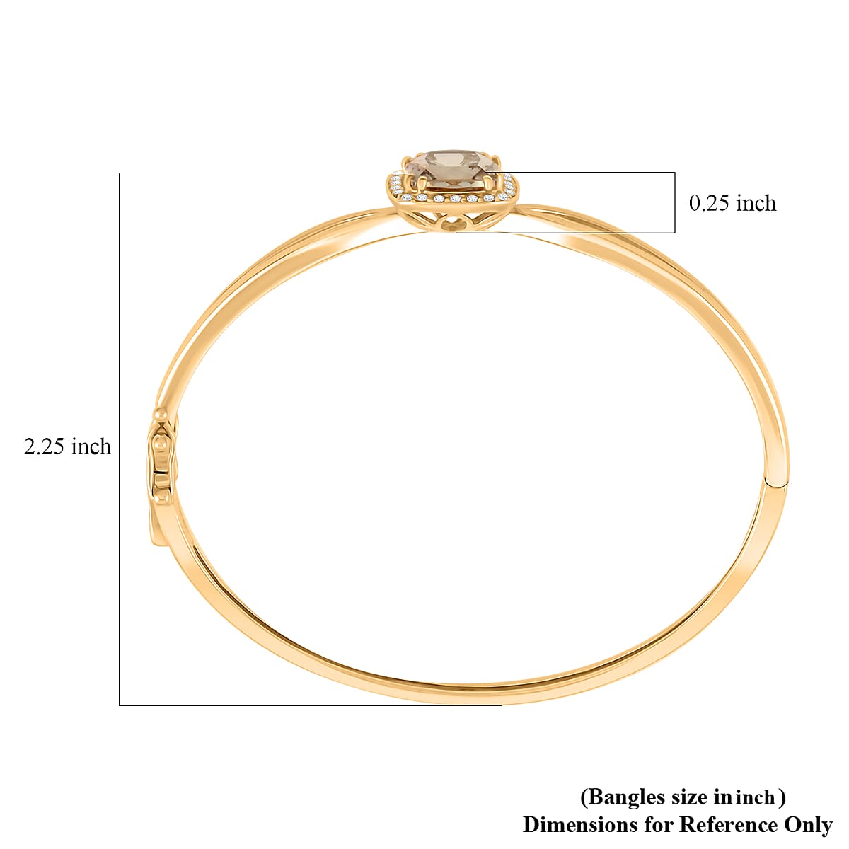Certified & Appraised Luxoro 10K Yellow Gold AAA Asscher Cut Turkizite, Diamond (G-H, I2) (0.31 cts) Bangle Bracelet (8.00 In) (10.50 g) 4.40 ctw image number 5