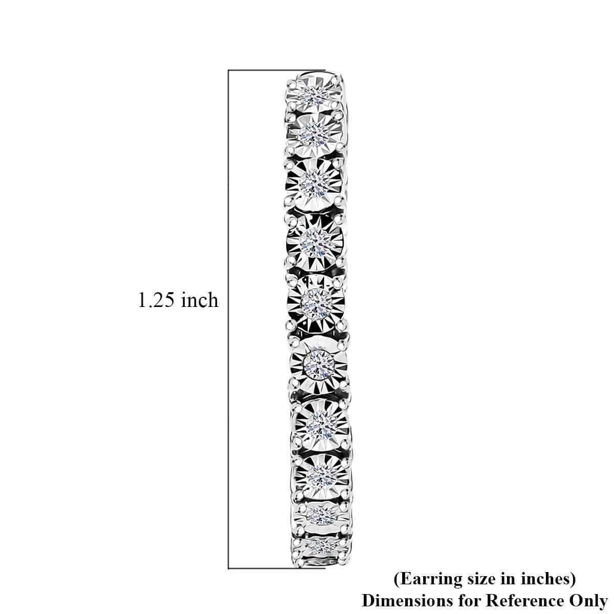 Luxuriant Lab Grown Diamond SI 1.00 ctw Inside Out Hoop Earrings in Rhodium Over Sterling Silver image number 5