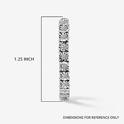 Luxuriant Lab Grown Diamond G-H SI 1.10 ctw Inside Out Hoop Earrings in Rhodium Over Sterling Silver