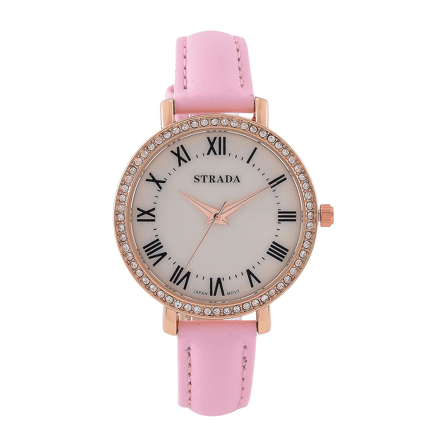 Japanese Quartz Analog Wrist Watch with Faux Leather Strap - Dome Crystal Lens Japan Quartz Women main image 3