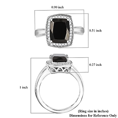 D'Joy Elite Shungite and White Zircon 2.25 ctw Ring in Rhodium Over Sterling Silver (Size 6.0)