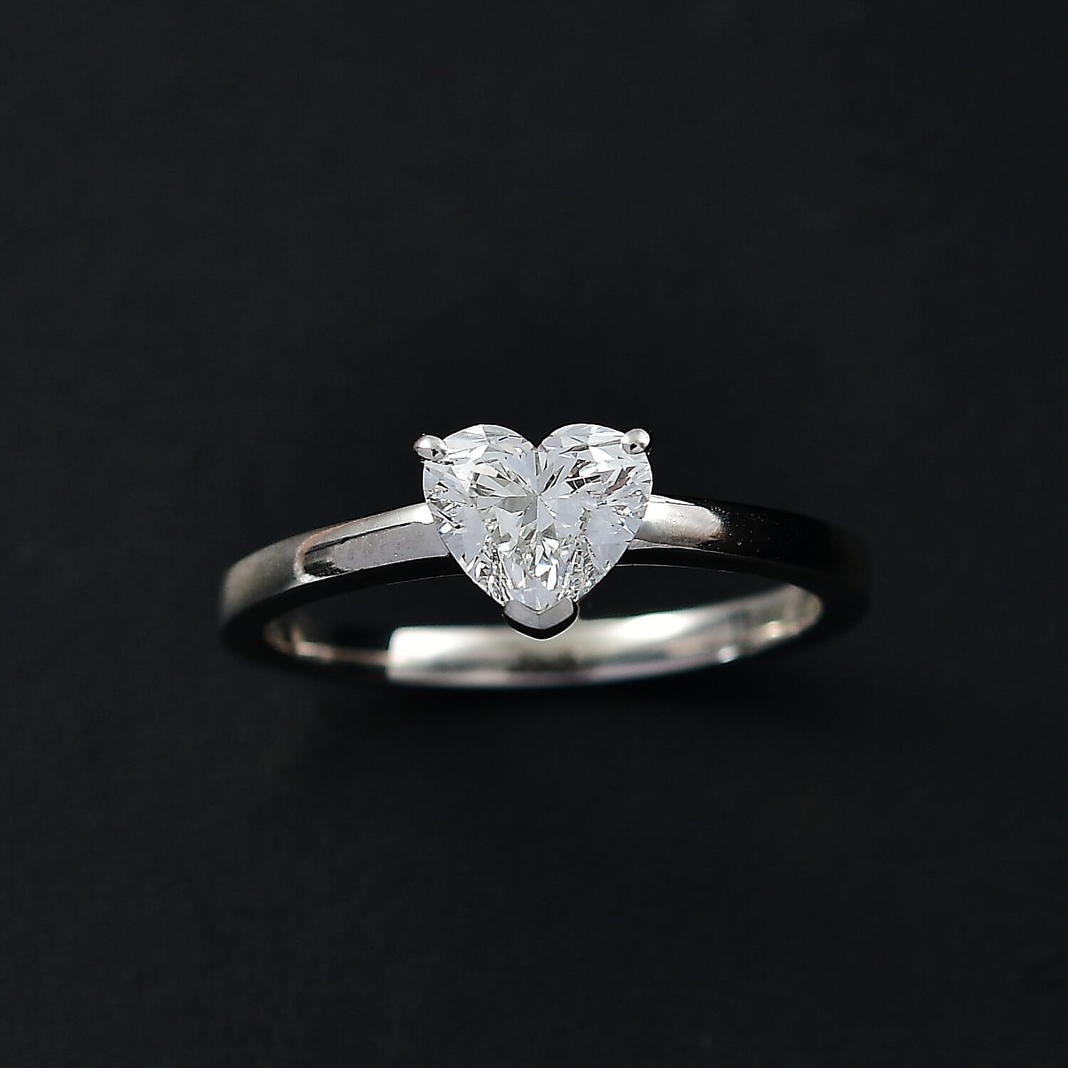 Luxuriant Lab Grown Diamond E-F VS 1.00 ctw Heart Ring in 14K White Gold (Size 10.0)