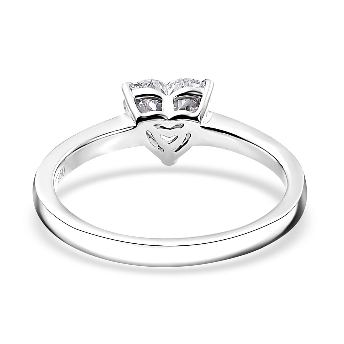 Luxuriant Lab Grown Diamond E-F VS 1.00 ctw Heart Ring in 14K White Gold (Size 10.0)