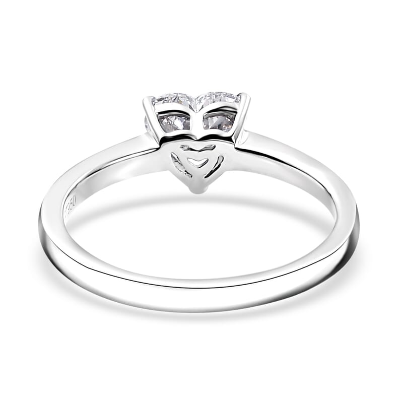 Luxuriant Lab Grown Diamond E-F VS 1.00 ctw Heart Ring in 14K White Gold (Size 10.0)