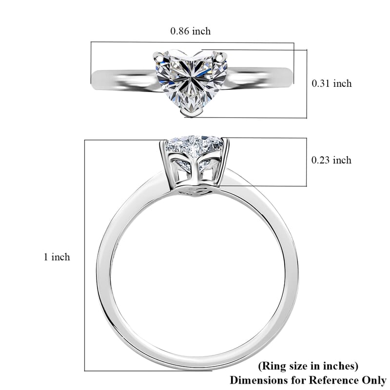 Luxuriant Lab Grown Diamond E-F VS 1.00 ctw Heart Ring in 14K White Gold (Size 10.0)