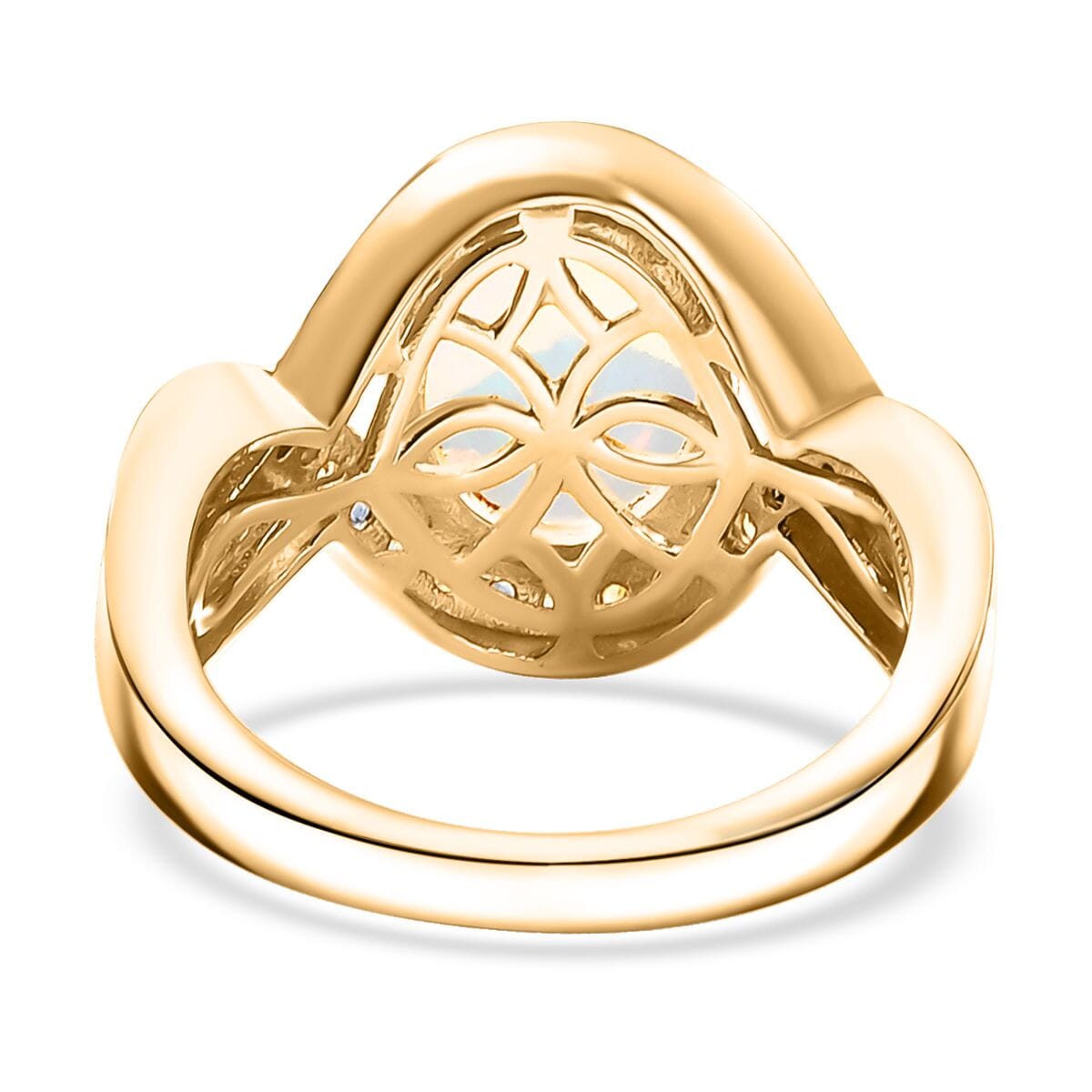 Ethiopian Welo Opal and Multi Gemstone 3.00 ctw Wave Ring in 18K Vermeil Yellow Gold Over Sterling Silver (Size 7.0) image number 4