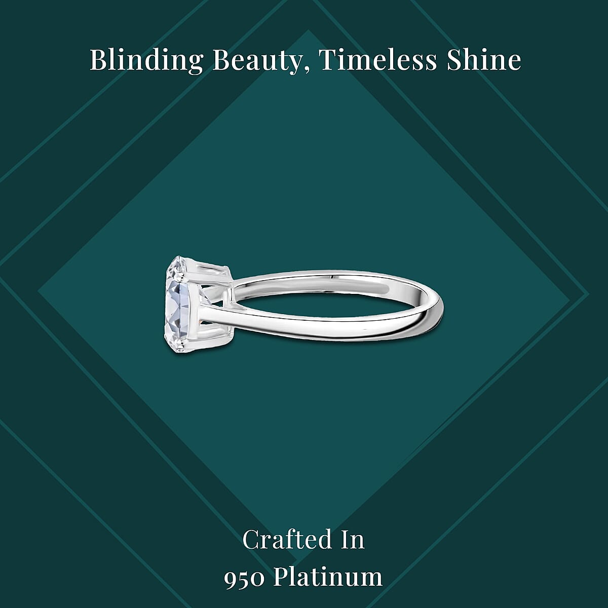 IGI Certified 950 Platinum Luxuriant Lab Grown Diamond (G-H, VS) (Oval) Solitaire Ring (Size 5.0) 2.00 ctw image number 2