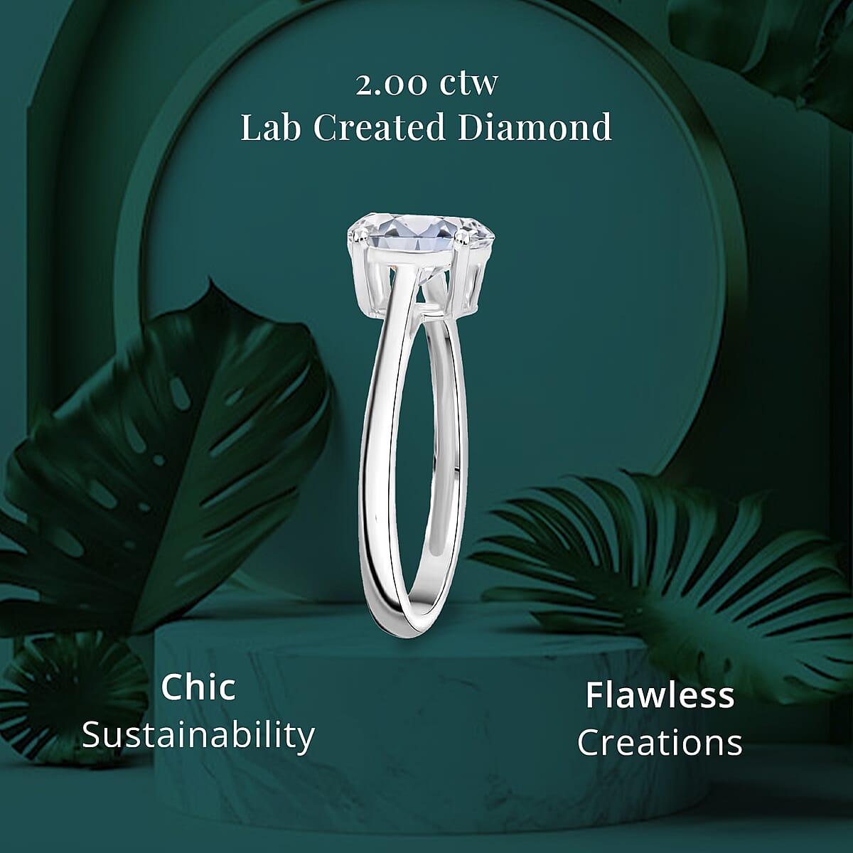 IGI Certified 950 Platinum Luxuriant Lab Grown Diamond (G-H, VS) (Oval) Solitaire Ring (Size 5.0) 2.00 ctw image number 4