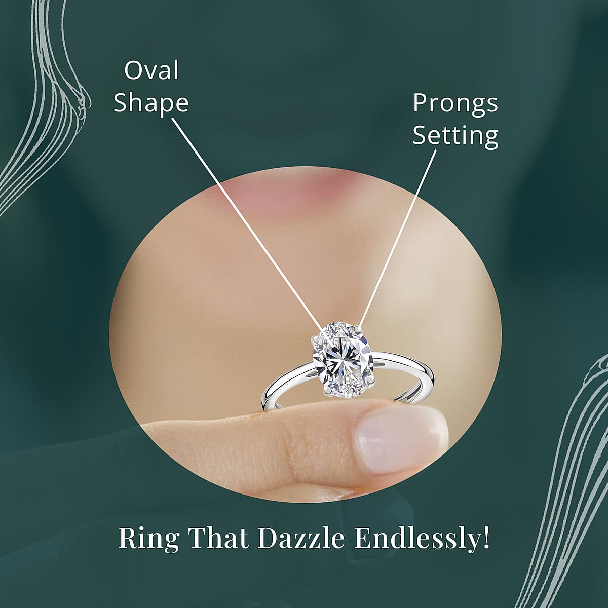 IGI Certified 950 Platinum Luxuriant Lab Grown Diamond (G-H, VS) (Oval) Solitaire Ring (Size 5.0) 2.00 ctw image number 5