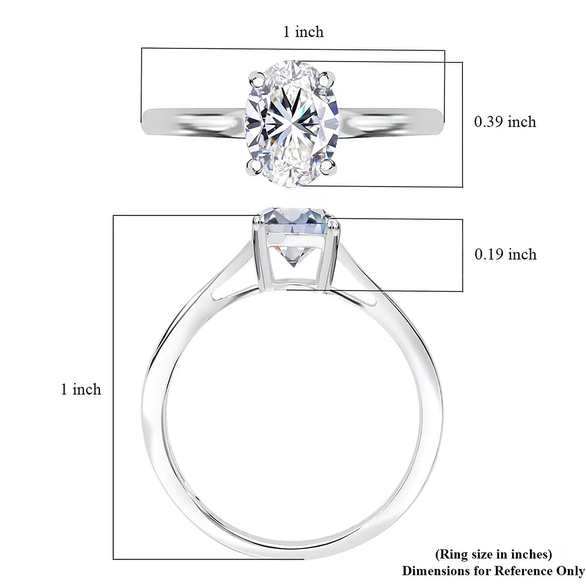 IGI Certified 950 Platinum Luxuriant Lab Grown Diamond (G-H, VS) (Oval) Solitaire Ring (Size 5.0) 2.00 ctw image number 7