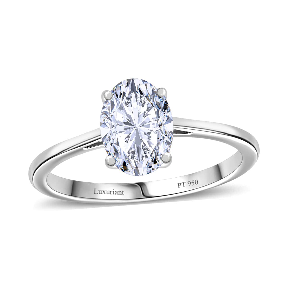 TLV IGI Certified 950 Platinum Luxuriant Lab Grown Diamond (G-H, VS) Ring (Size 10.0) 2.00 ctw image number 0