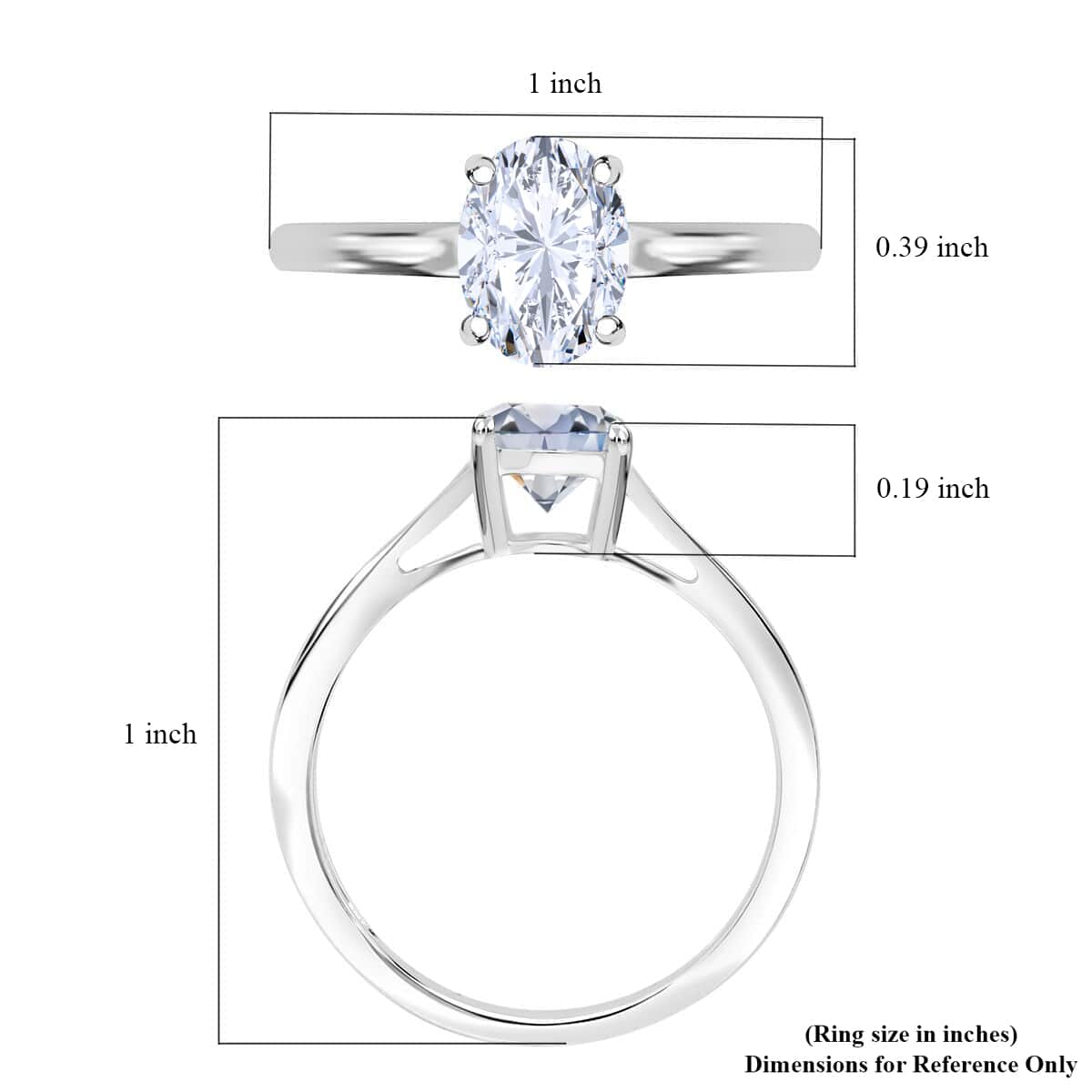 TLV IGI Certified 950 Platinum Luxuriant Lab Grown Diamond (G-H, VS) Ring (Size 10.0) 2.00 ctw image number 4