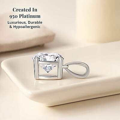 IGI Certified Luxuriant Lab Grown Diamond G-H VS 2.00 ctw Solitaire Pendant without Chain in 950 Platinum
