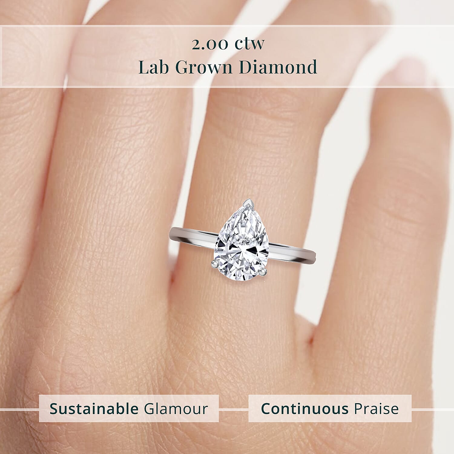 IGI Certified Luxuriant Lab Grown Diamond G-H VS 2.00 ctw Solitaire Ring in 950 Platinum (Size 9.0)