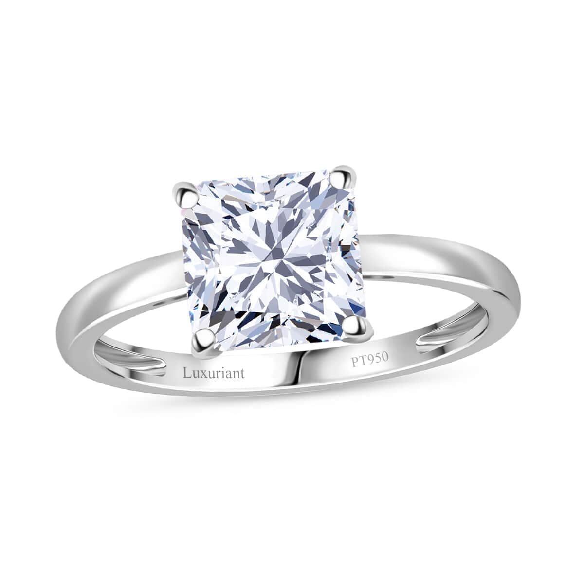 IGI Certified Asscher Cut Luxuriant Lab Grown Diamond G-H VS2 2.00 ctw Ring in 950 Platinum (Size 10.0) image number 0