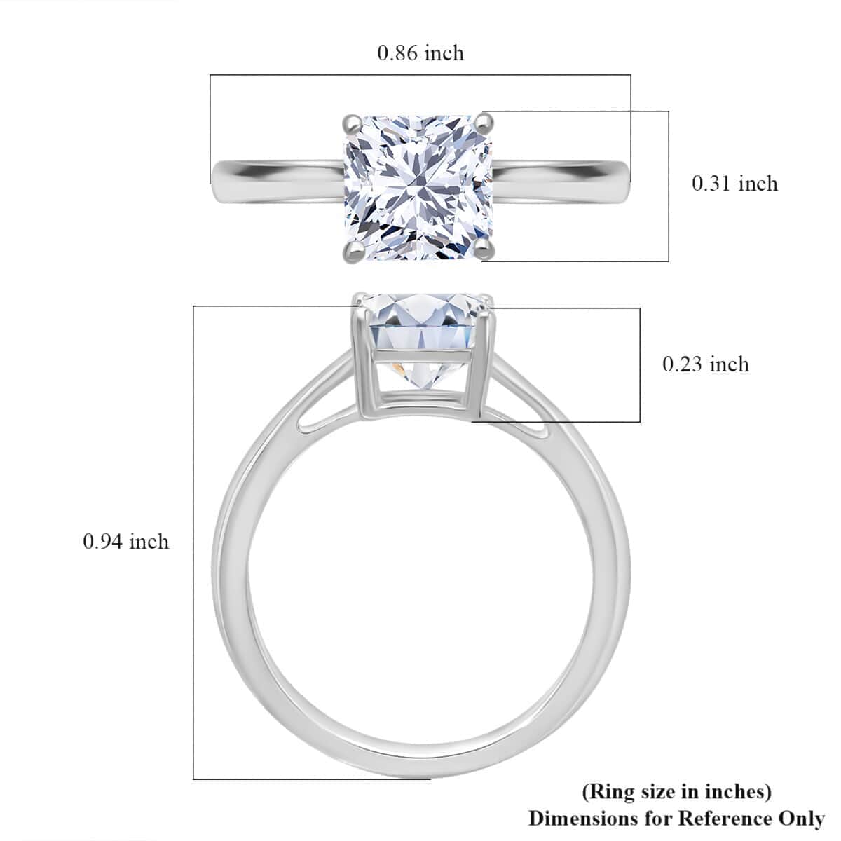 IGI Certified Asscher Cut Luxuriant Lab Grown Diamond G-H VS2 2.00 ctw Ring in 950 Platinum (Size 10.0) image number 4