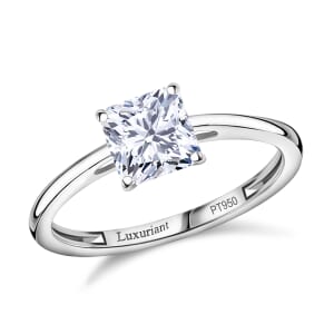 IGI Certified Asscher Cut Luxuriant Lab Grown Diamond G-H VS2 2.00 ctw Solitaire Ring in 950 Platinum (Size 7.0)